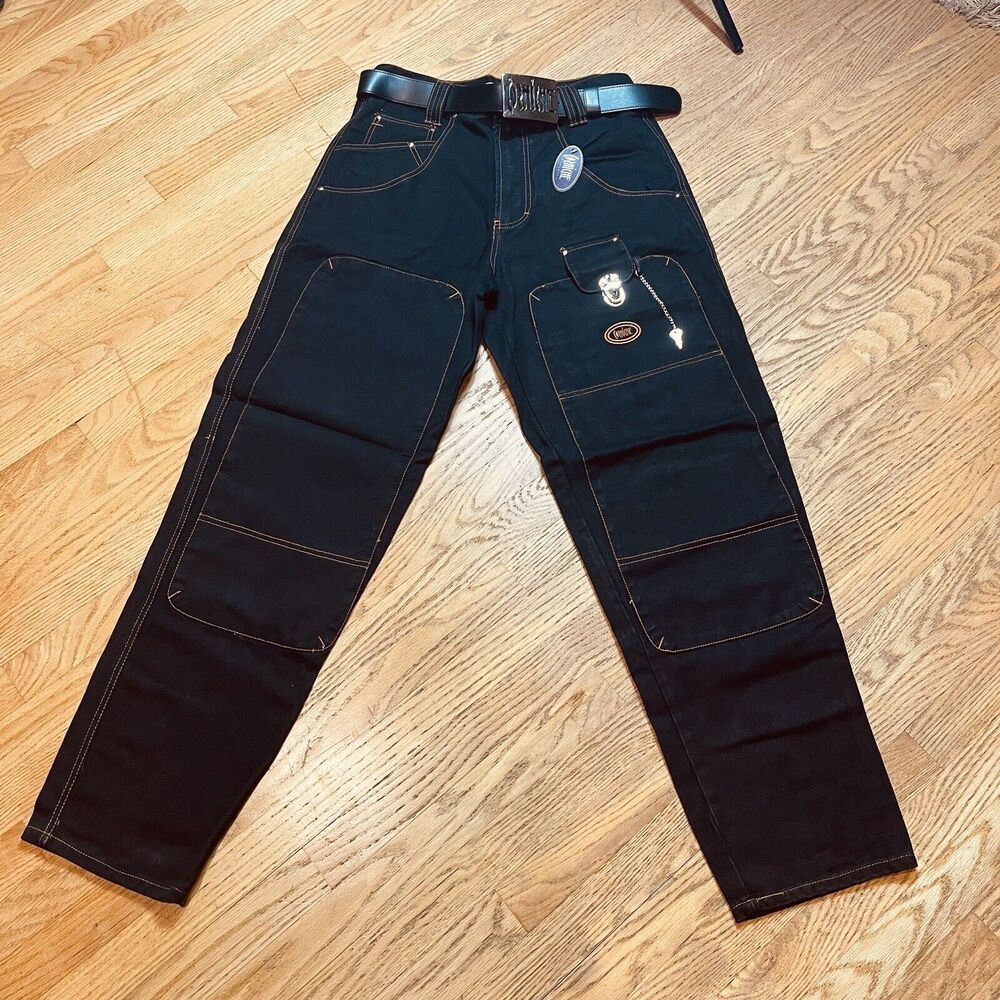 Vintage Corniche Streetwear Belted Jeans Men’s Size 34x33 Lock And Key RARE!